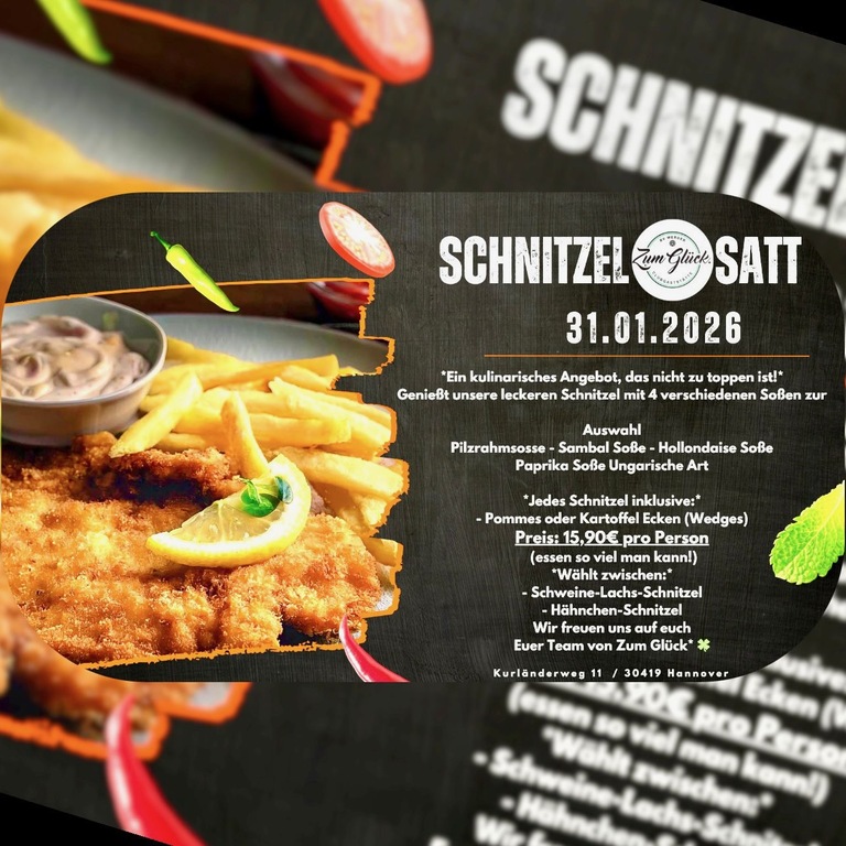 Schnitzel satt im Zum Glück